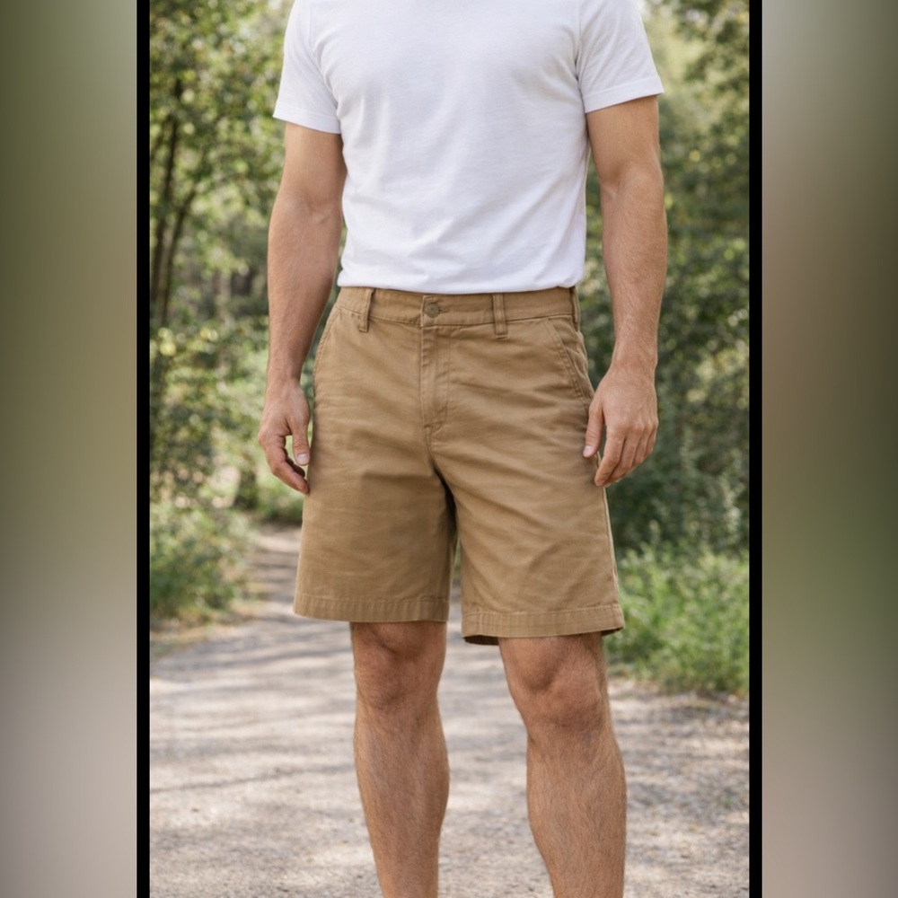 Old Navy Tan Flat Front Shorts Casual Style